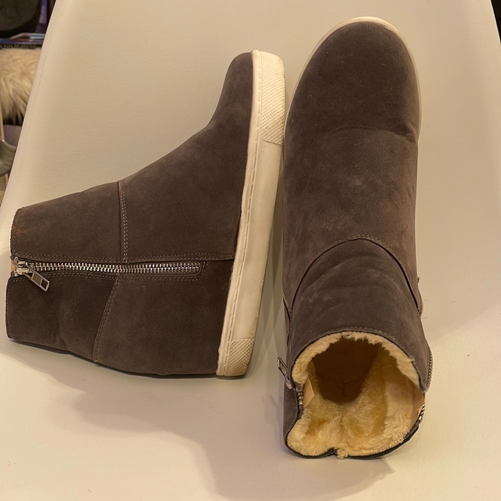 Gray Heeled Booties